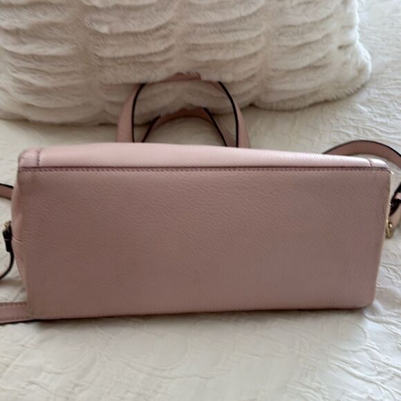 Kate Spade Pink Rose Bow Pebble Soft Leather Crossbody Shoulder Bag Purse - Picture 8 of 16